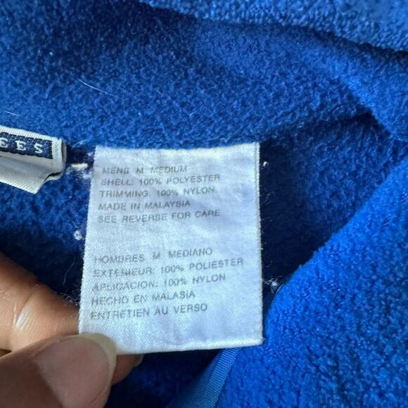 Jerzees Jacket Mens Medium Blue Fleece‎ Full Zip Mock Neck Ski Outdoor Holiday - Picture 5 of 10